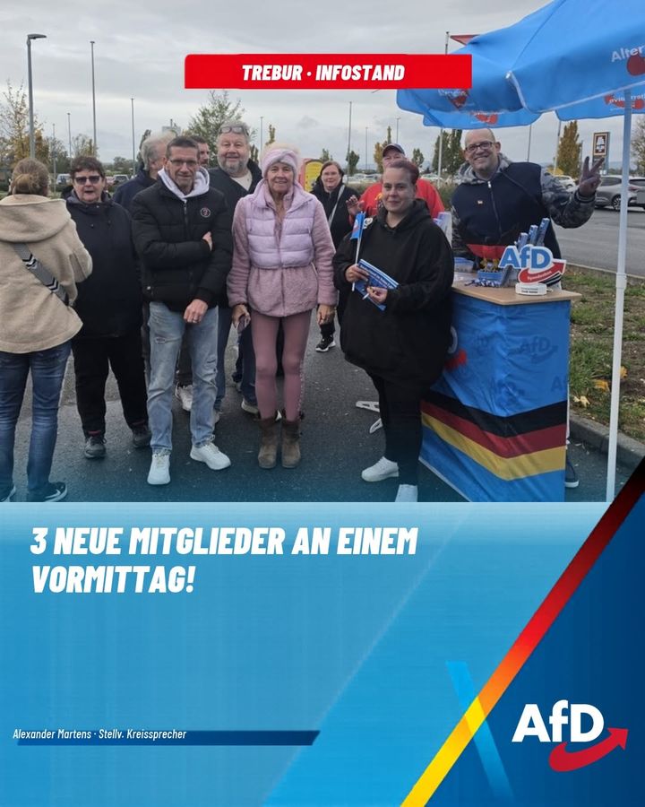 Infostand Trebur: 3 neue Mitglieder an einem Vormittag